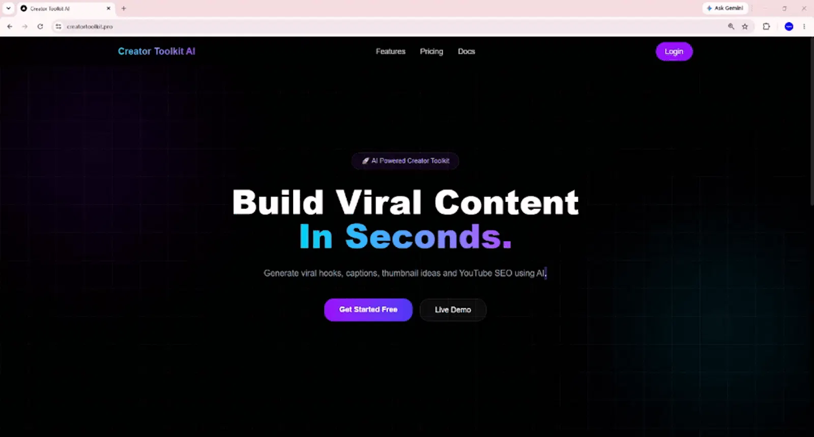 Creator Toolkit AI screenshot 1 (video preview)