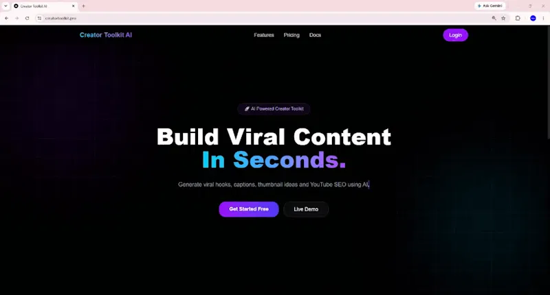 Creator Toolkit AI screenshot 1 (video preview)