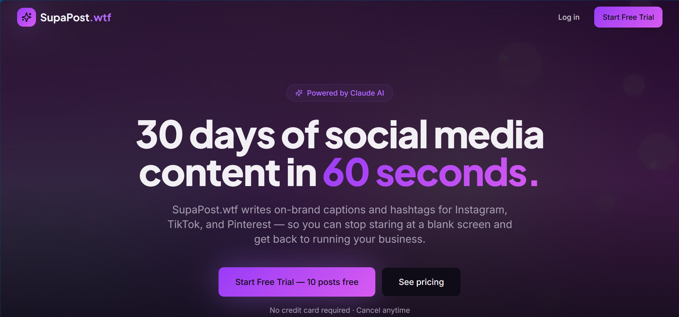 SocMed content generator in a minute gallery image