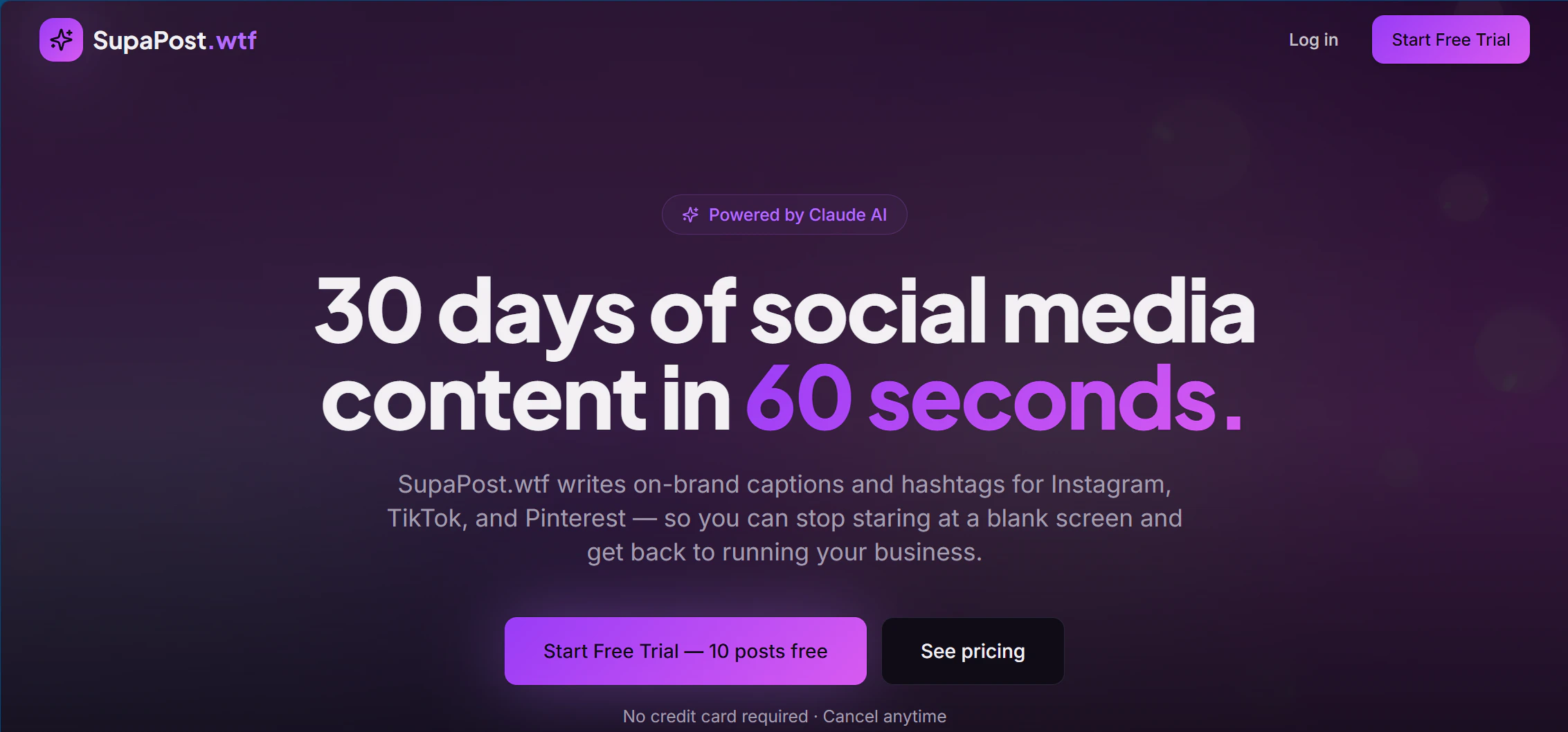 SocMed content generator in a minute 대표 미리보기