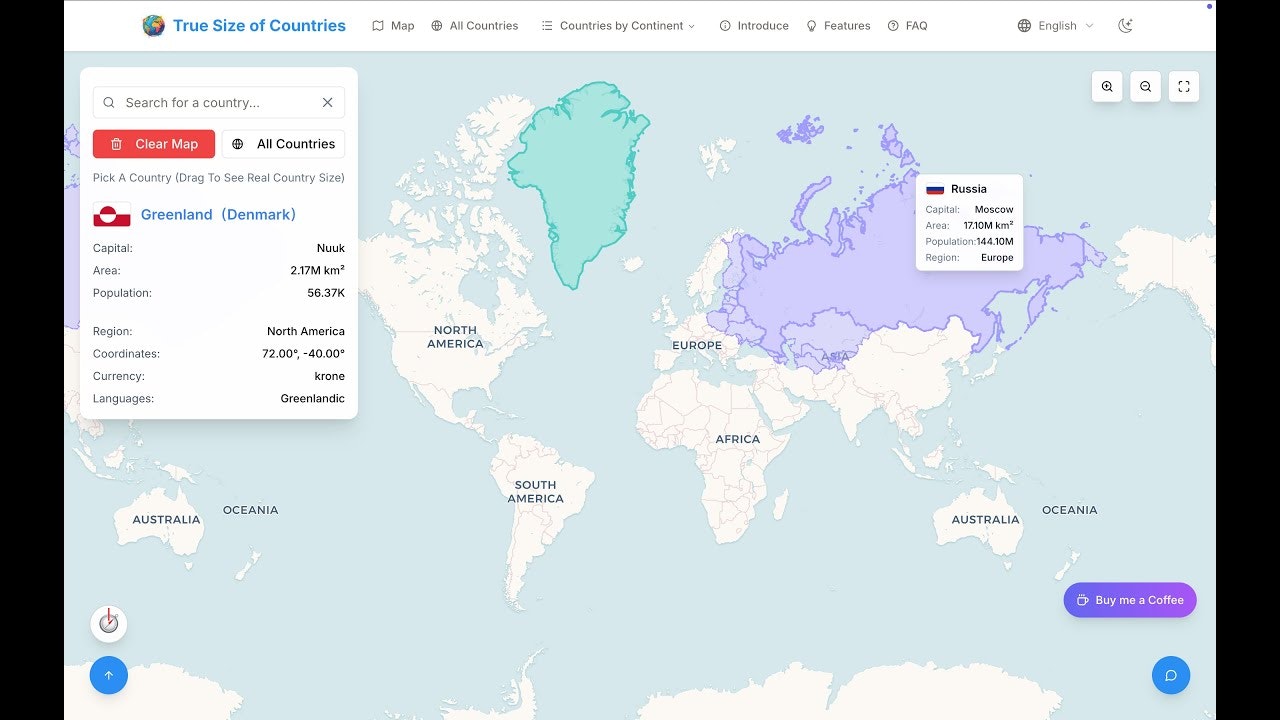 TrueSizeOfCountries.org gallery image