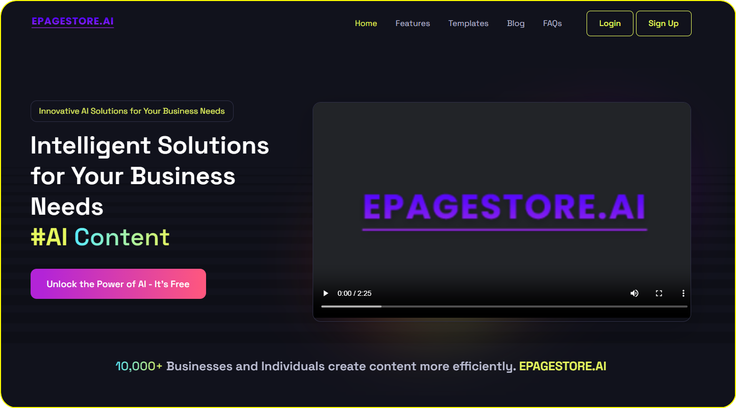 EPAGESTORE.AI - AI-powered services for content, voiceovers, chat, image media 1
