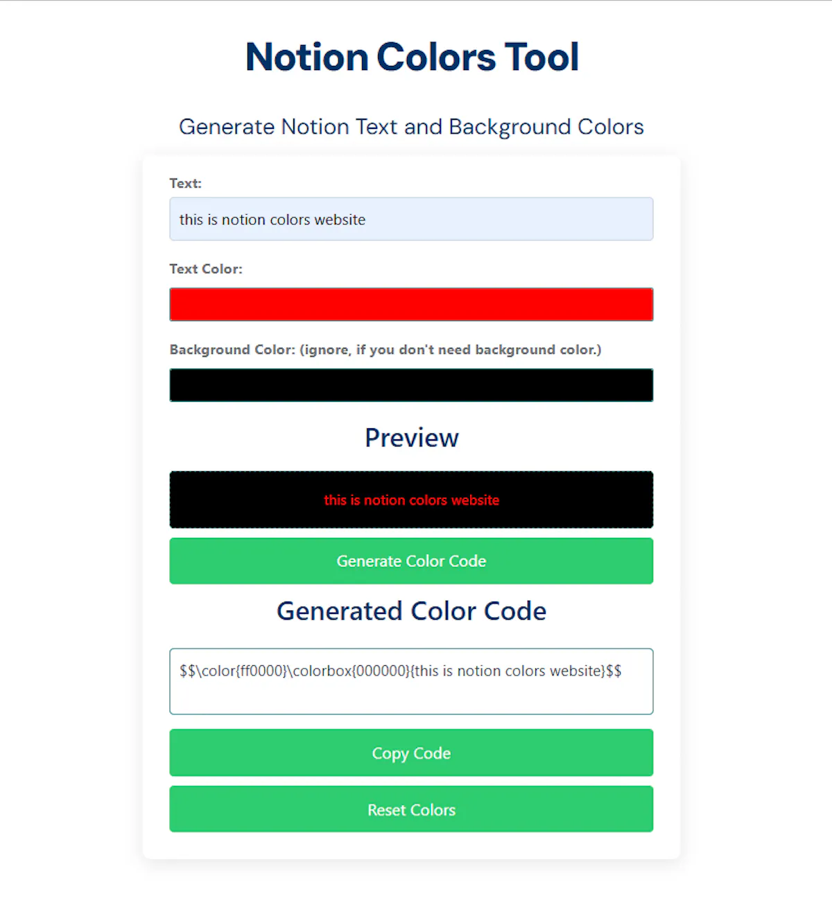 Notion Colors