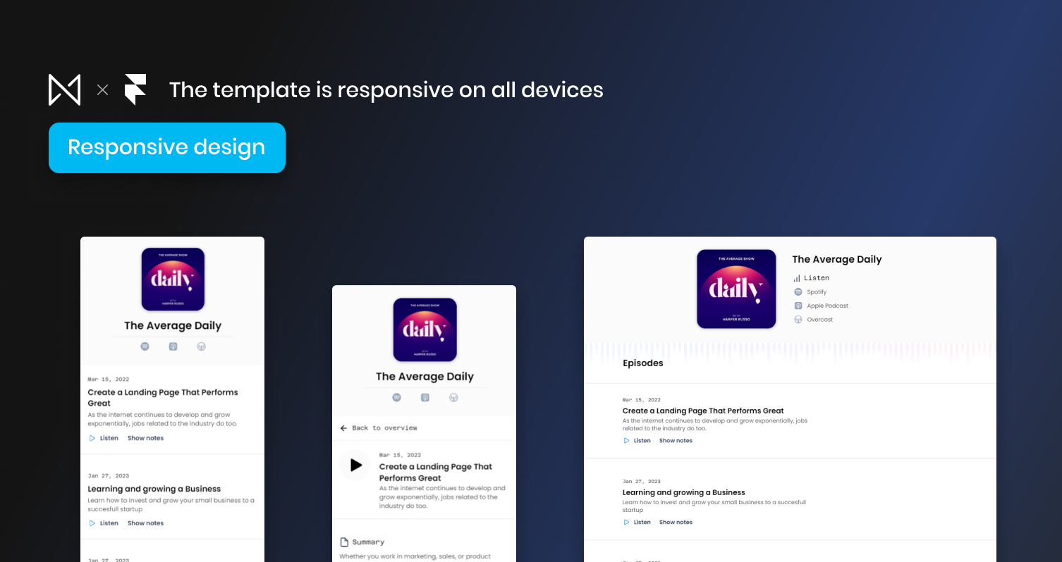 Media Podcast the - Mẫu trang web podcast tất cả trong một cho framer 3