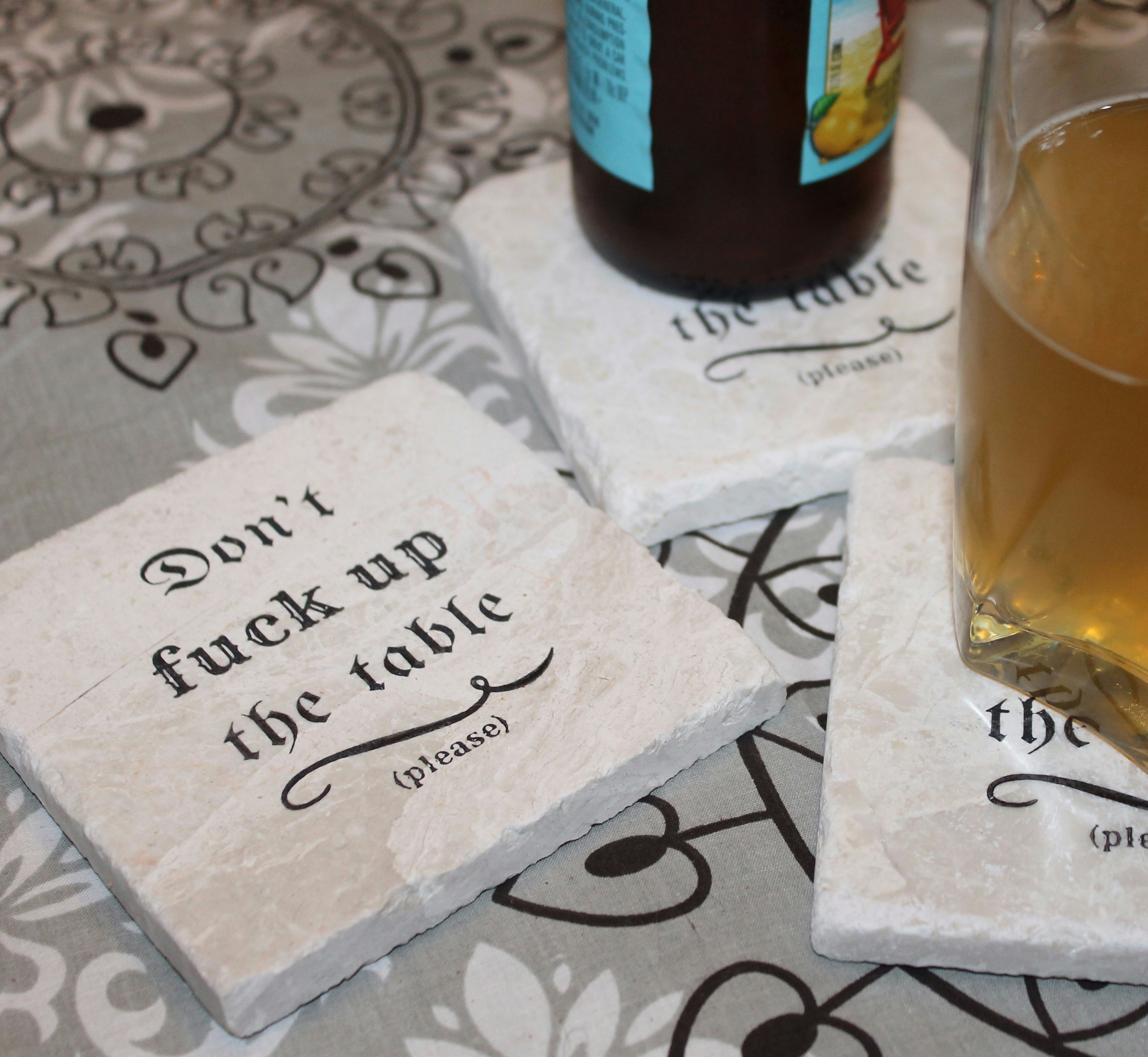 Don't fckup the table epic marble coaster set