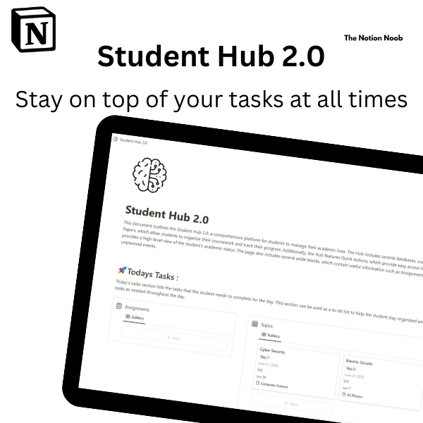 وسائط HUB HUB 2.0 - يساعد الطلاب على تنظيم دراستهم باستخدام الفكرة 1