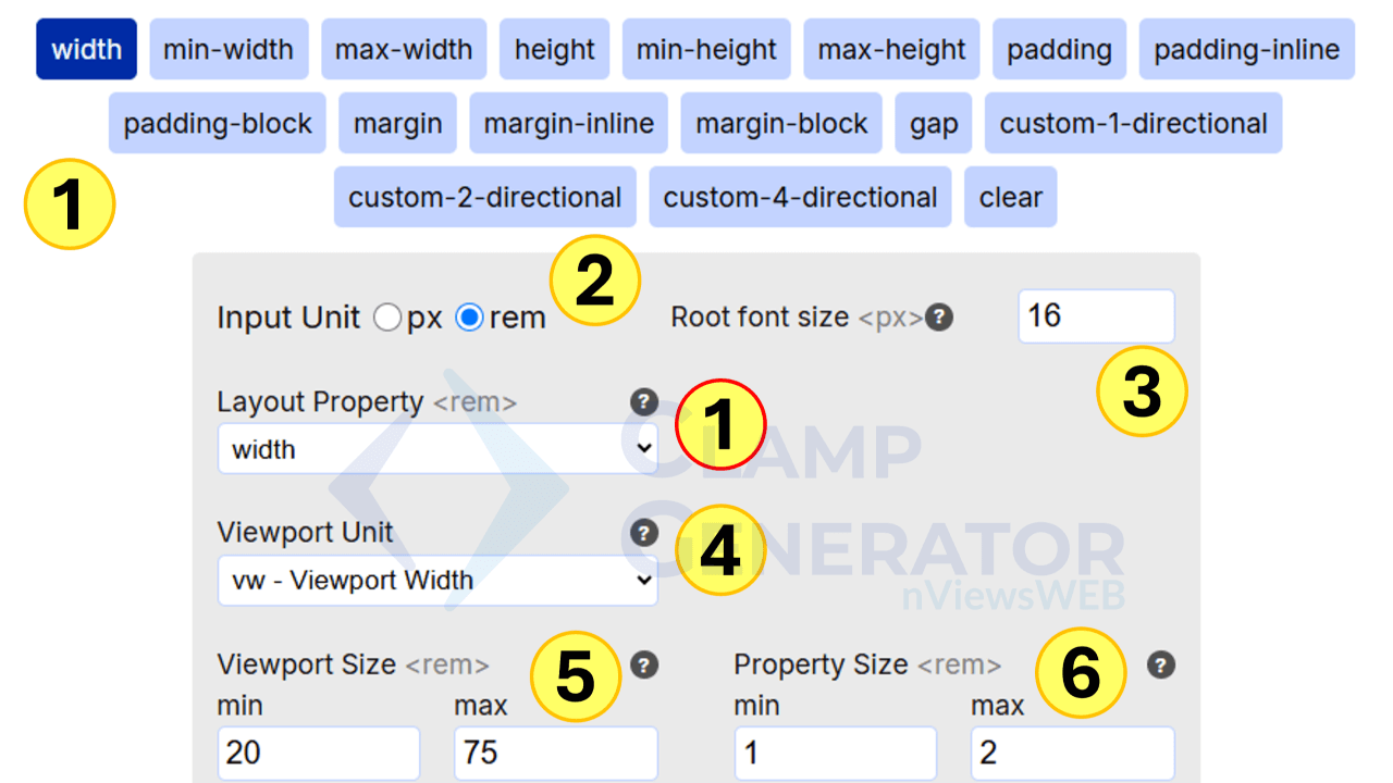 Generador de abrazadera - Ultimate CSS Clamp () Herramienta para tipografía y diseños de fluidos media 5