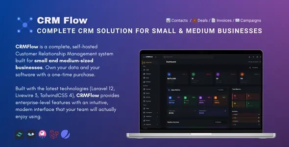 CRM Flow - Main product screenshot demonstrating key features and user interface