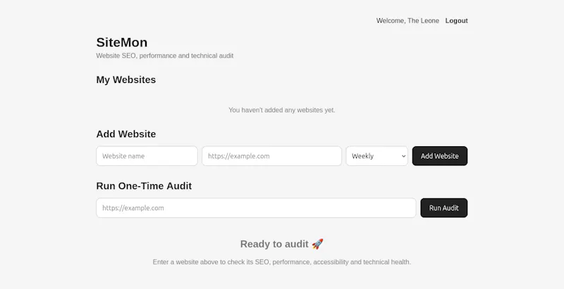 SiteMon Audit screenshot 1