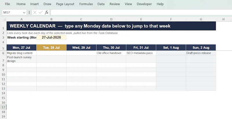 SigmaSheets Project Management Template screenshot 1
