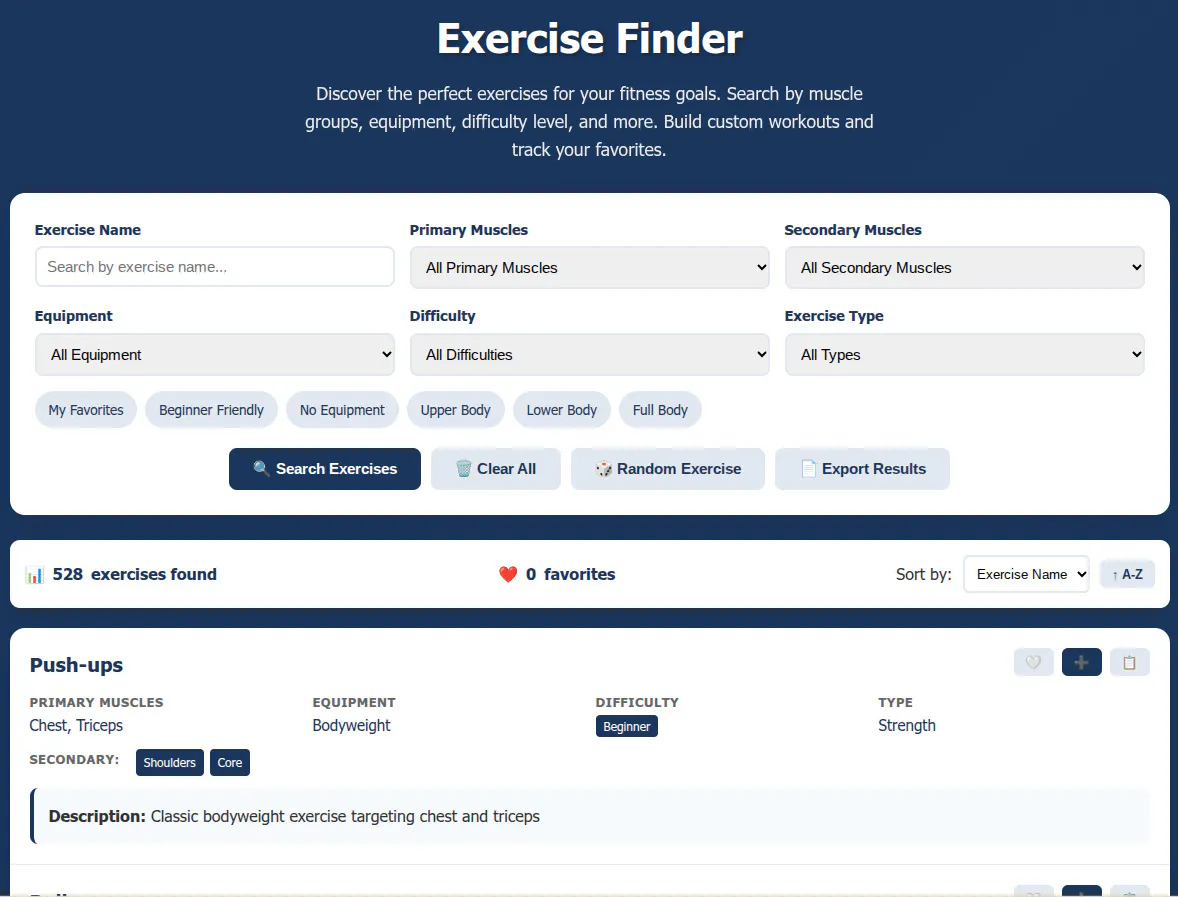 FreeWWW Exercise Finder gallery image