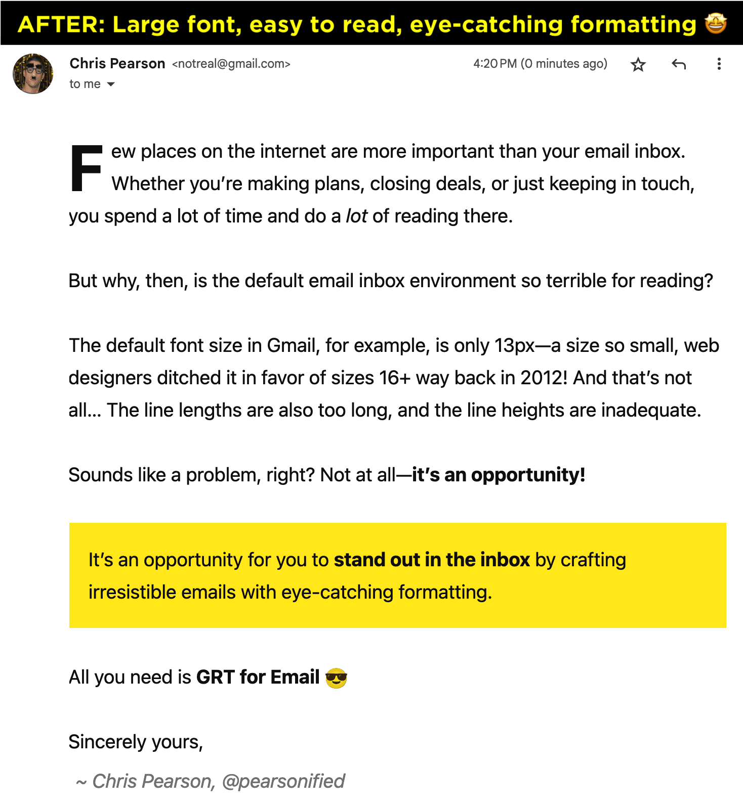 Golden Ratio Typografie (GRT) für E -Mails - Im Posteingang hervorstechen Medien 3