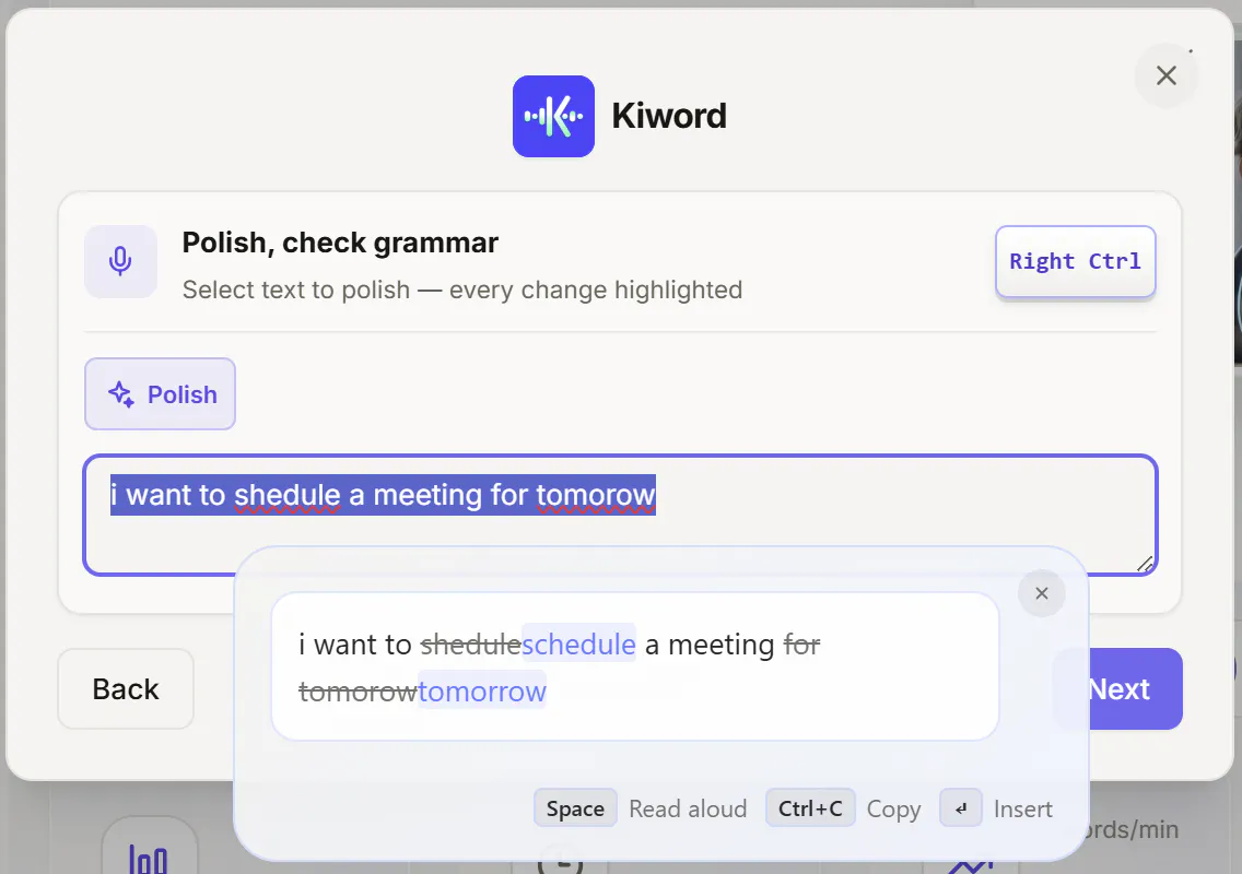 Kiword, Voice-to-text, translation gallery image