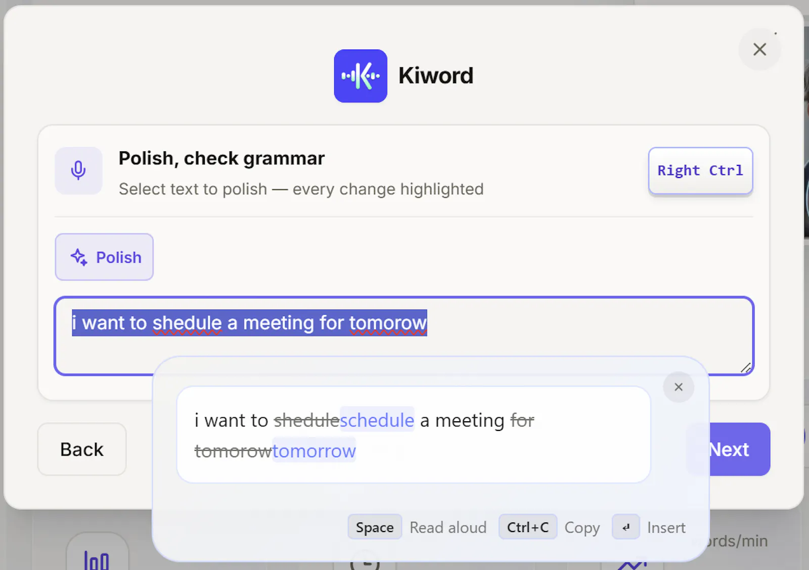Kiword, Voice-to-text, translation screenshot 3