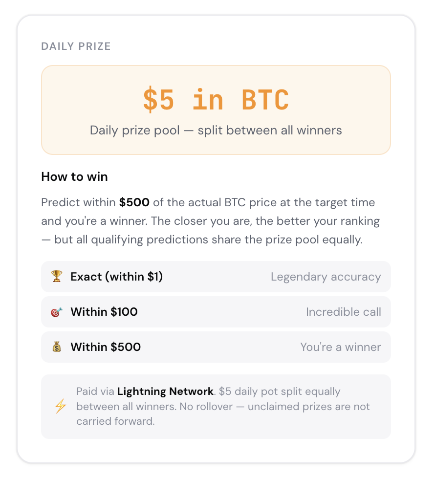 Satoshi Daily - Screenshot 2 showing product features and functionality