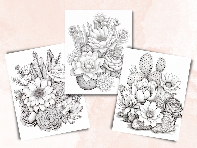 35 livres de coloriage roses et cactus media 3