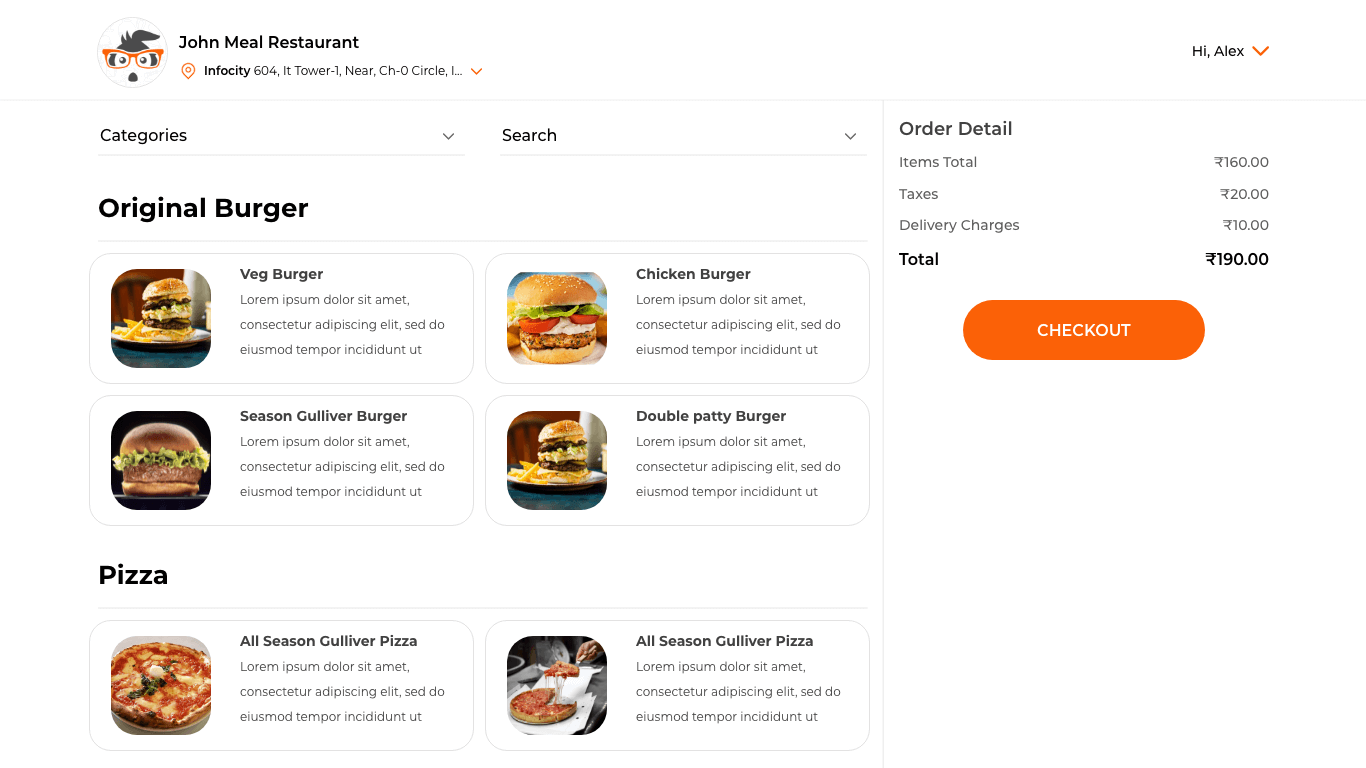 Sistema de pedidos de alimentos en línea media 1