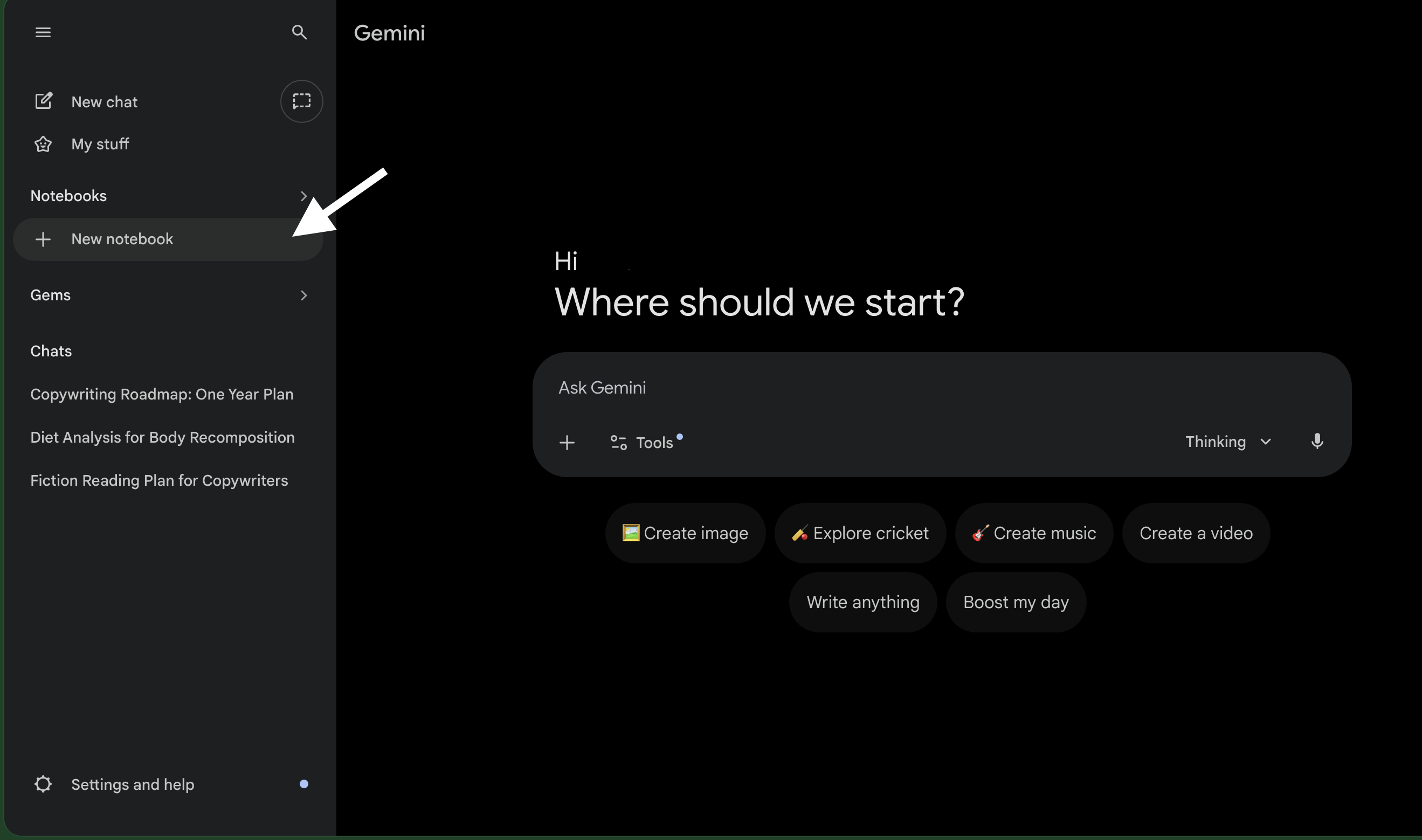 Notebooks in Gemini gallery image