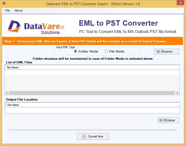 Datavare EMLからPST Converter Expert media 2