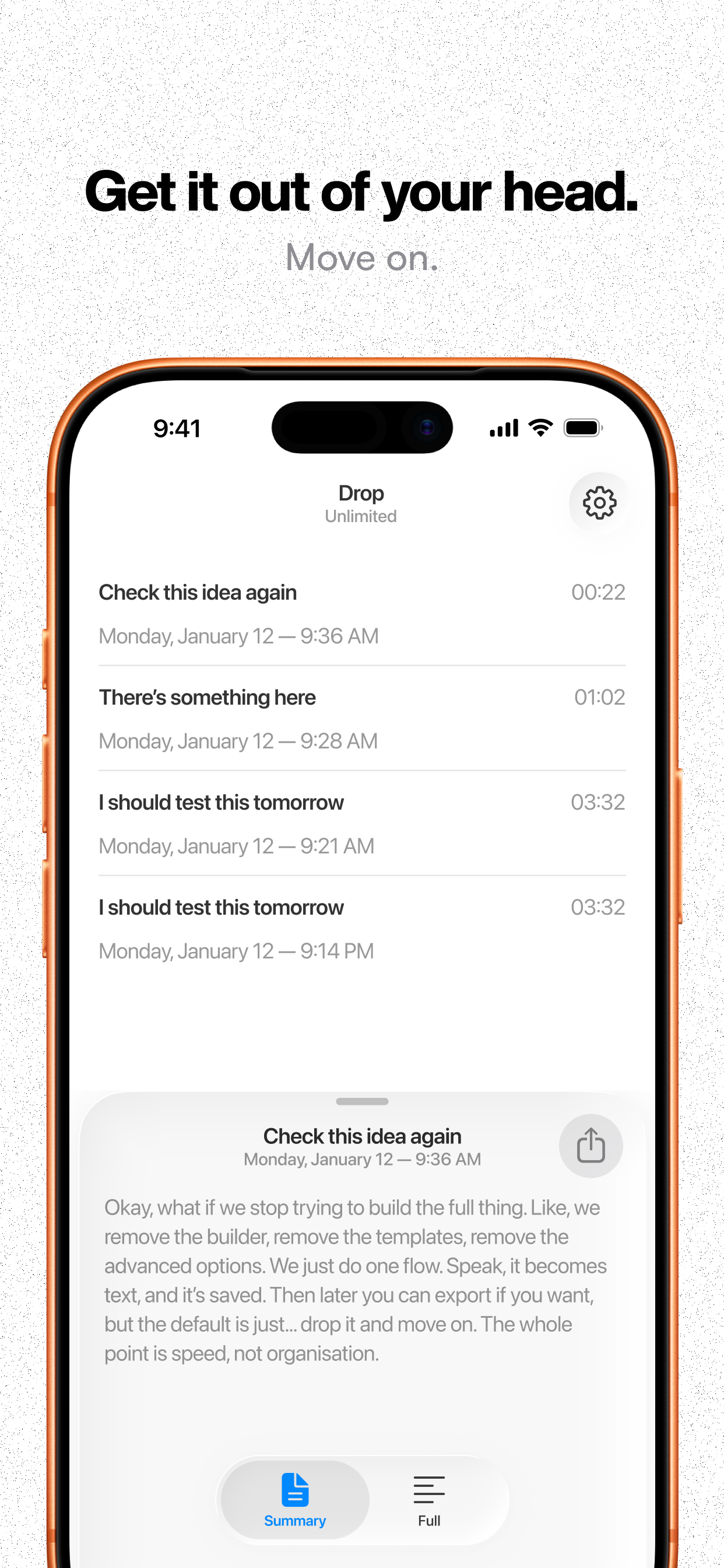 Stop holding thoughts in your head. - Screenshot 3 showing product features and functionality