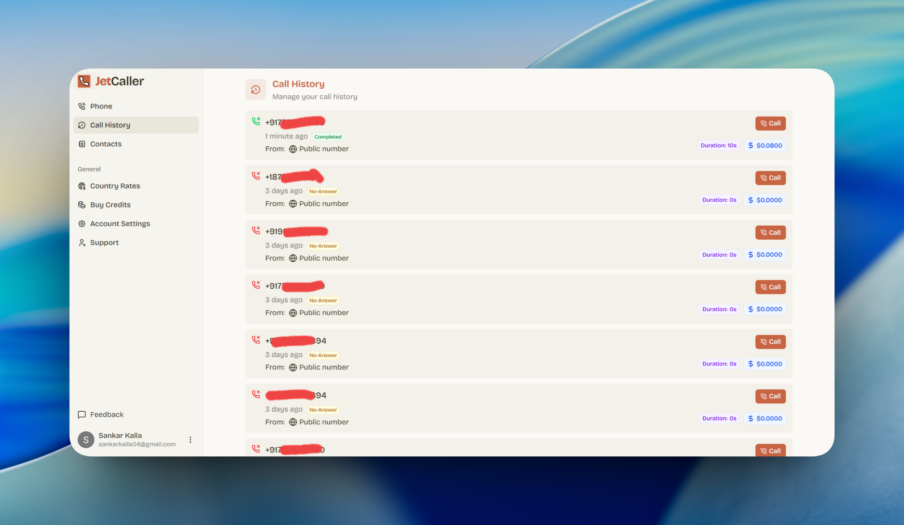 JetCaller - Screenshot 2 showing product features and functionality