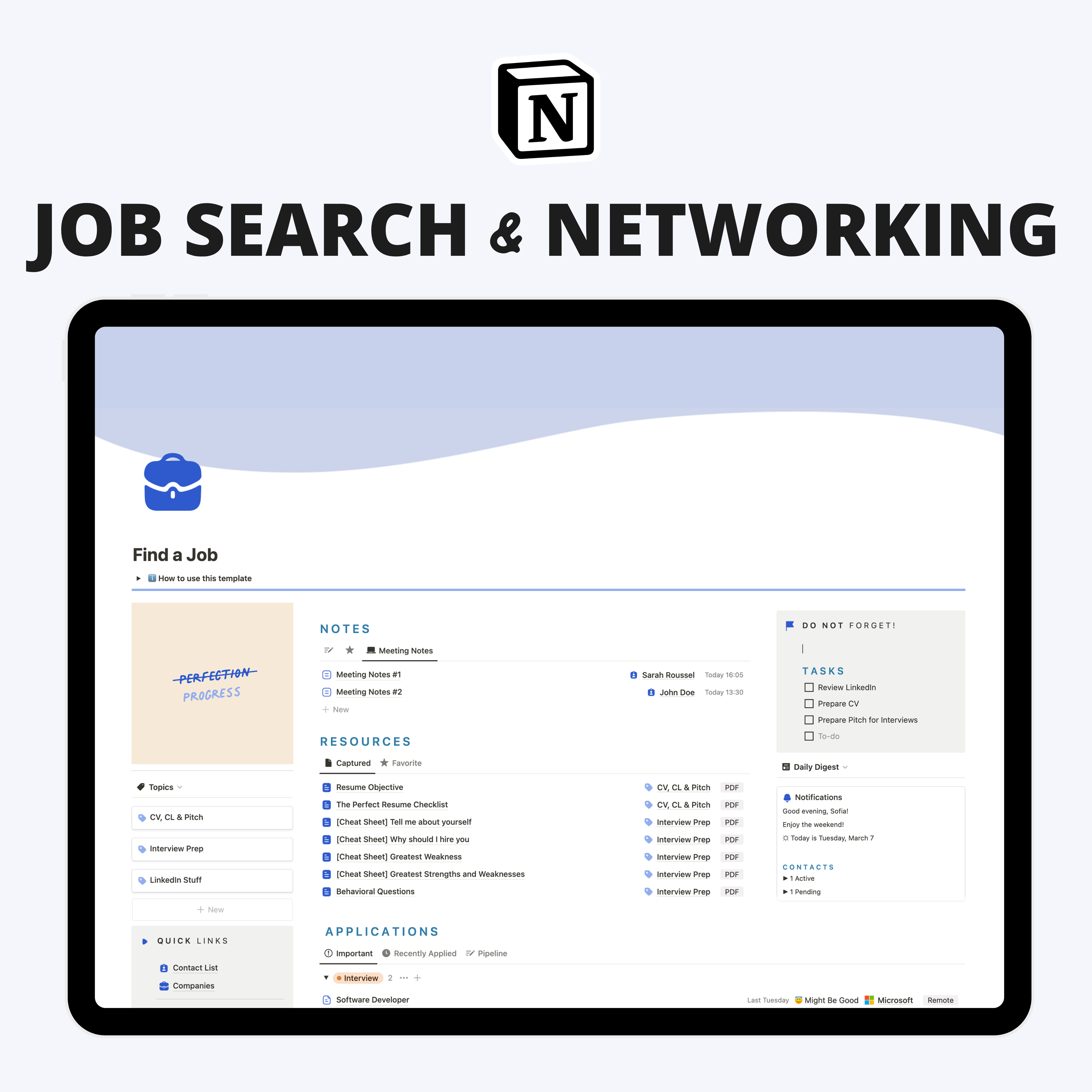 Job Search & Networking Tracker