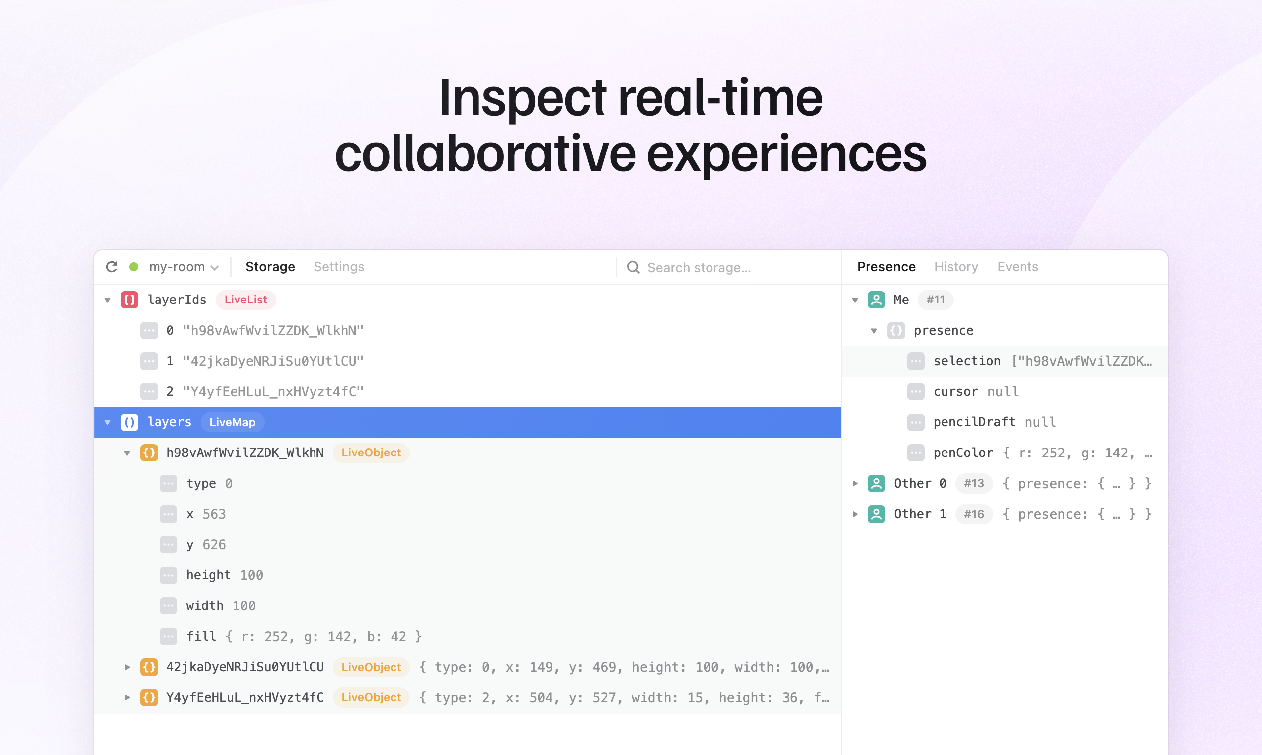 LiveBlocks DevTools - 실시간 협업 경험을 검사하십시오 미디어 2