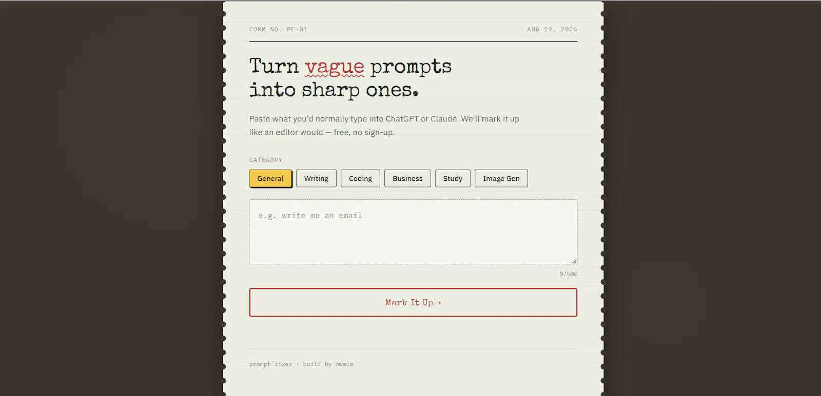Prompt Fixer screenshot 1