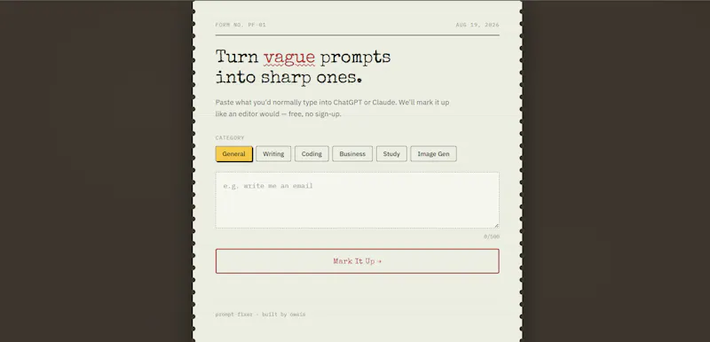 Prompt Fixer screenshot 1