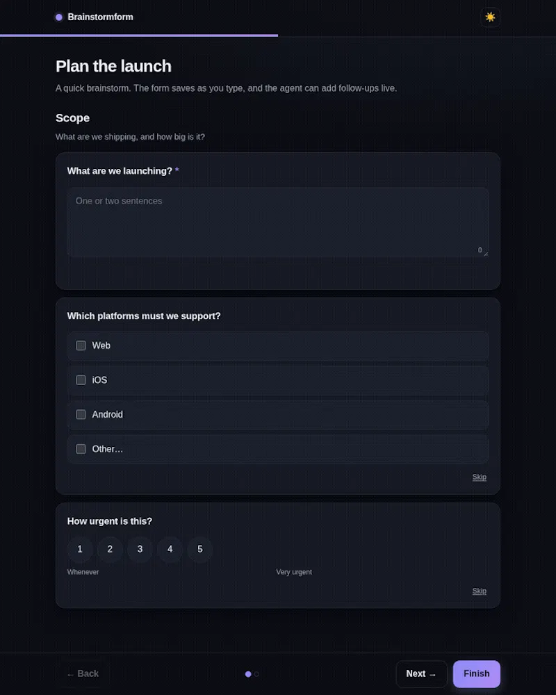 Brainstormform screenshot 3