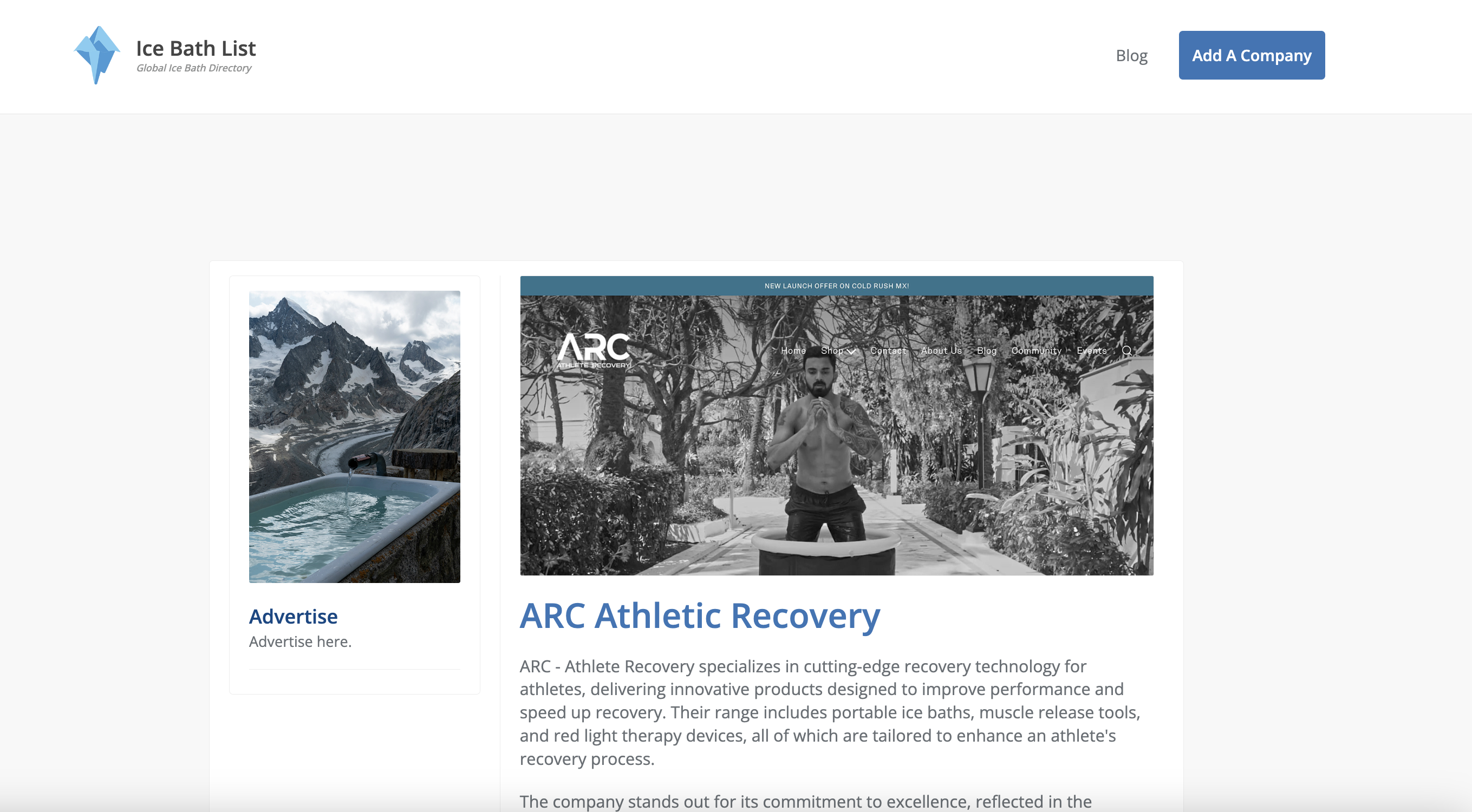 IceBathList.com - Küresel buz banyosu dizin medya 2