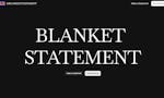 Blanket Statement image