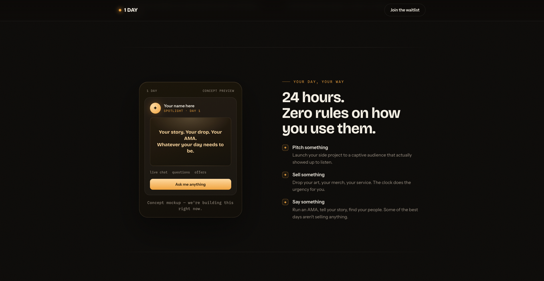 1Day – One spotlight, every 24 hours gallery image