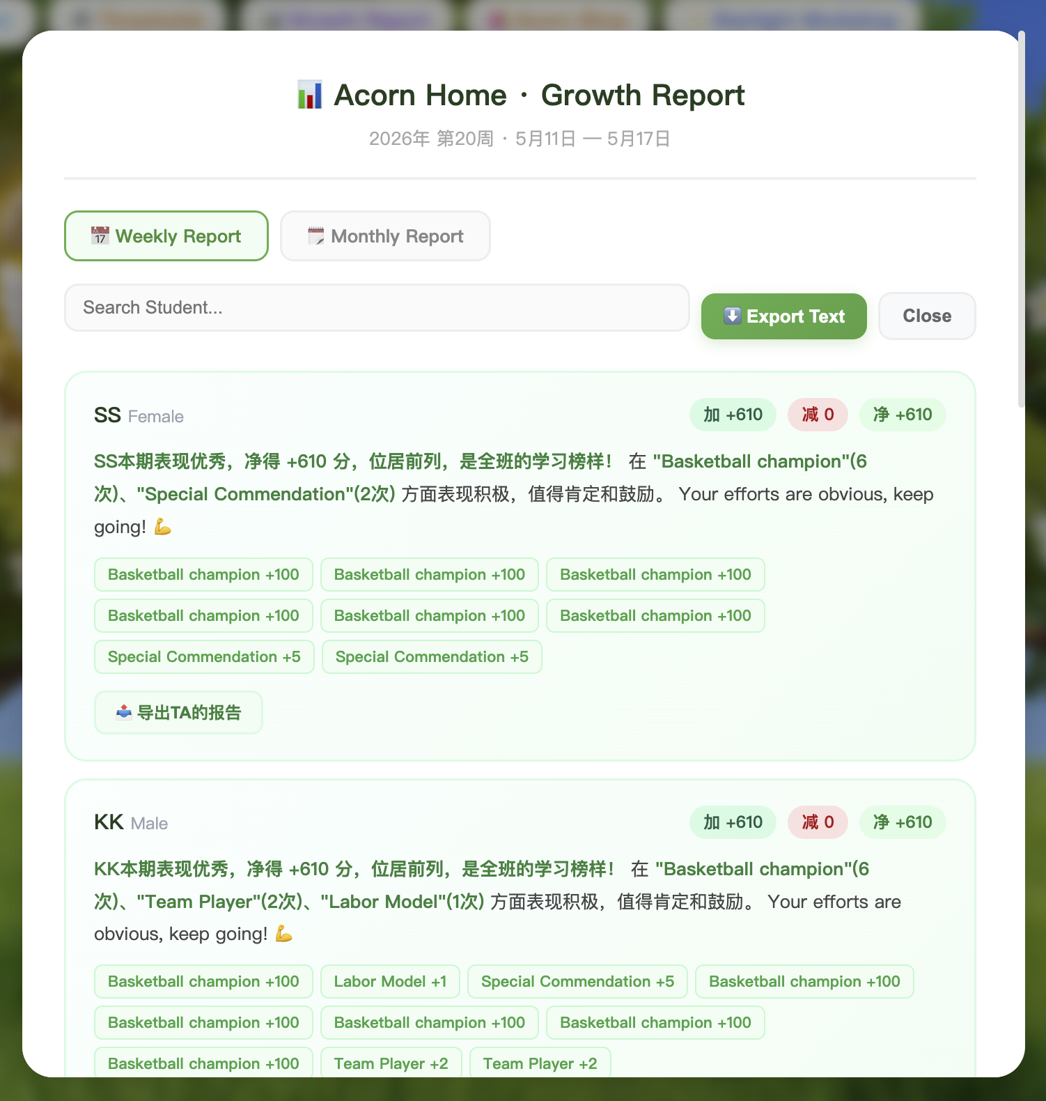Acorn Garden – Classroom Motivation gallery image