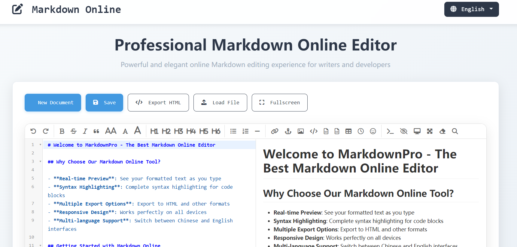 Markdown Online - Professional Markdown Online Editor media 1