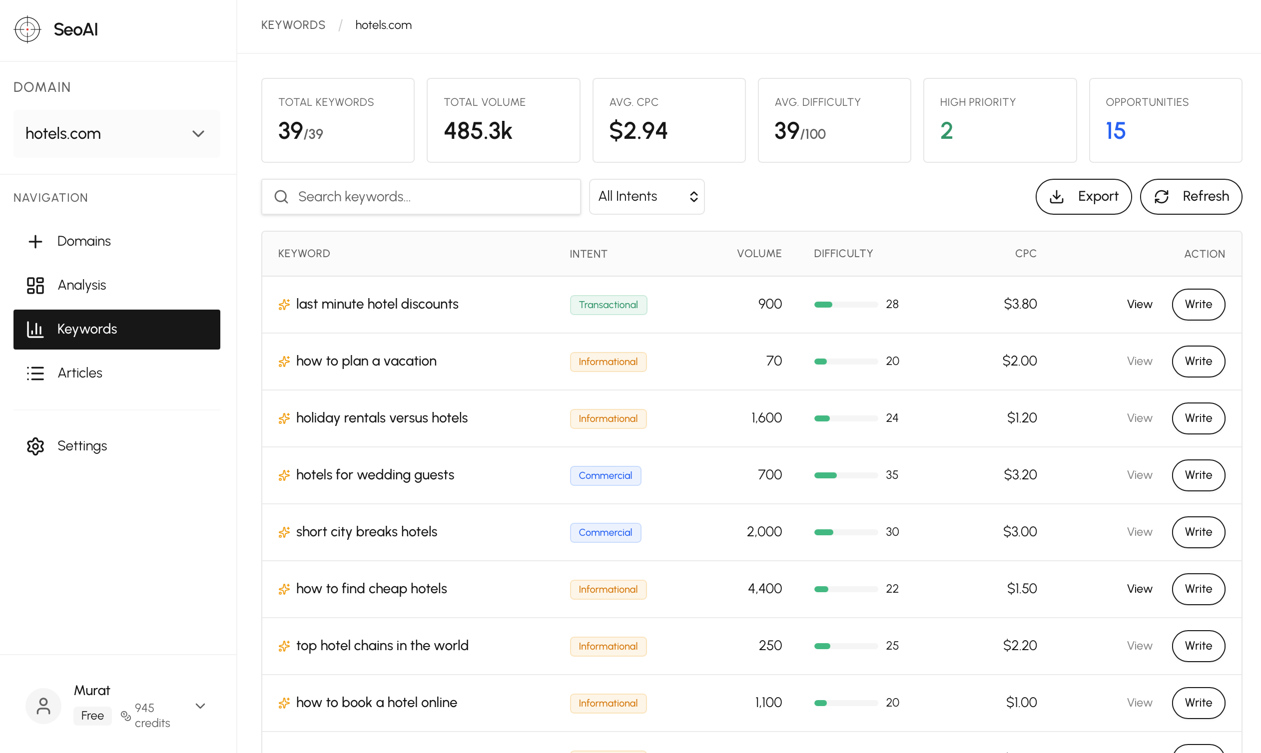 SeoAI - Screenshot 4 showing product features and functionality