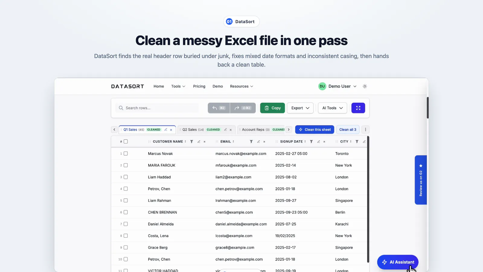 DataSort screenshot