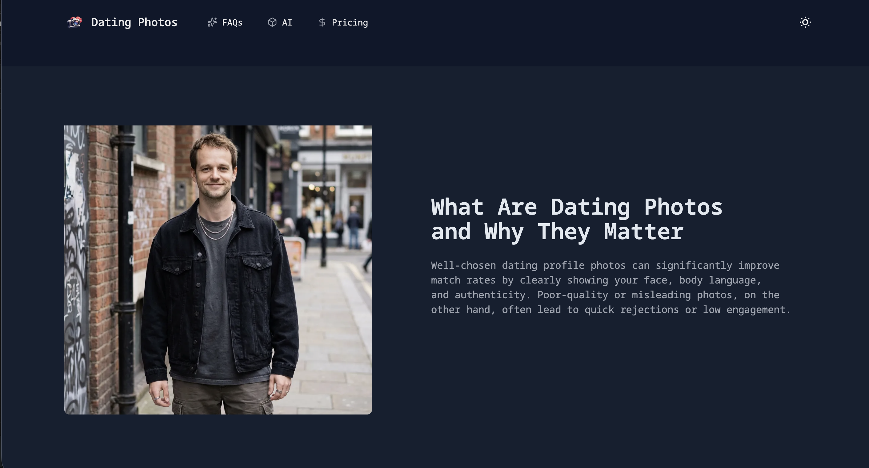 Dating photos - Screenshot 2 showing product features and functionality