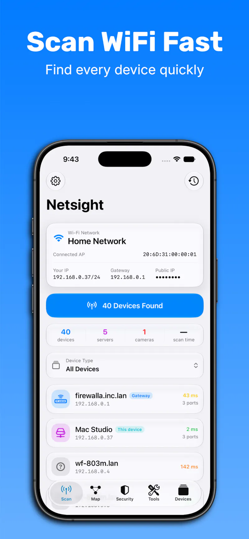 Netsight - WiFi Tools screenshot 1
