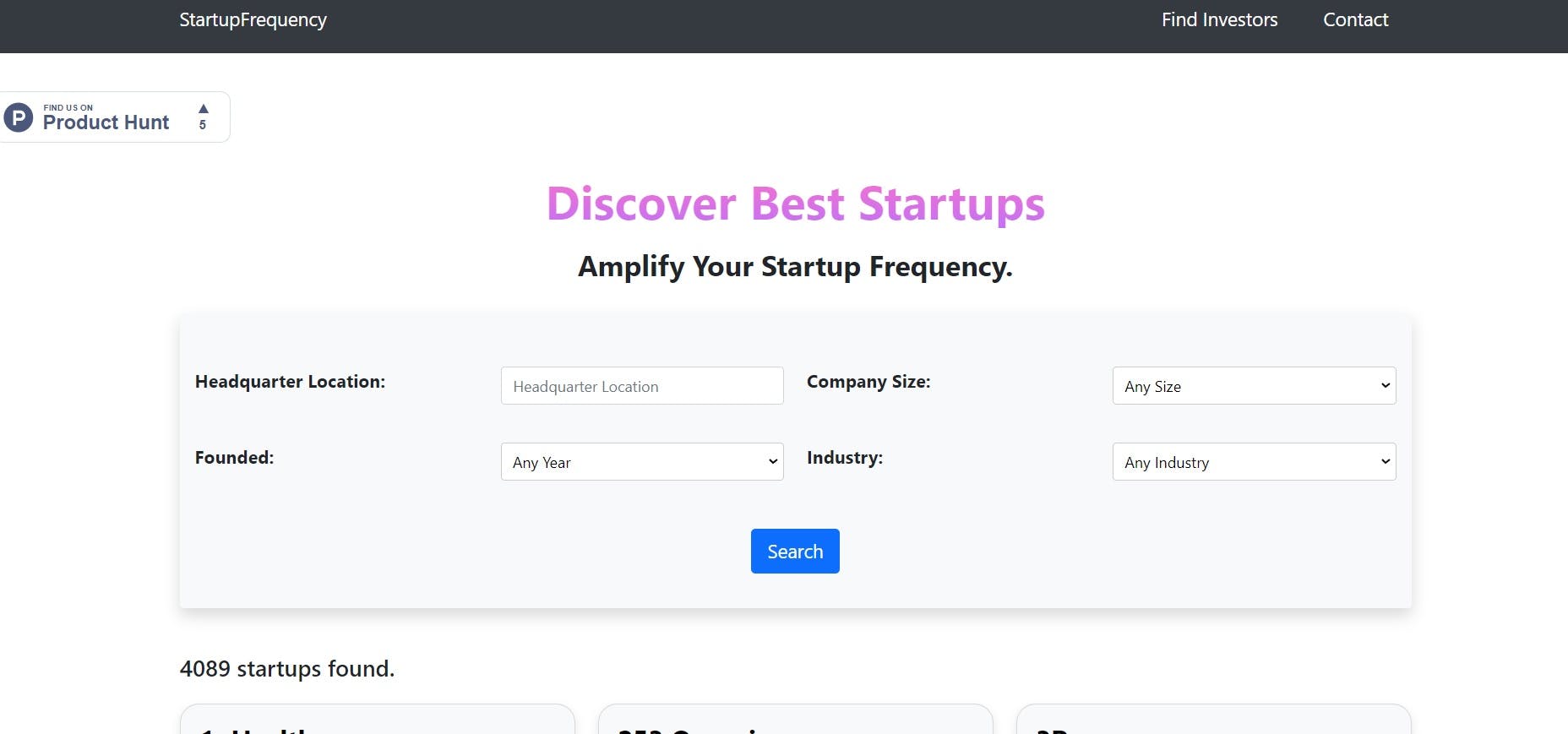 Startup Frequency media 1