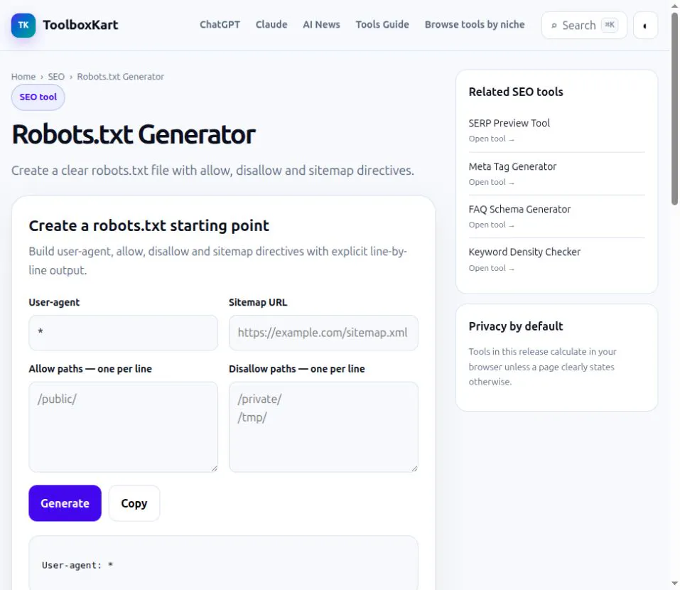 Robots.txt Generator gallery image