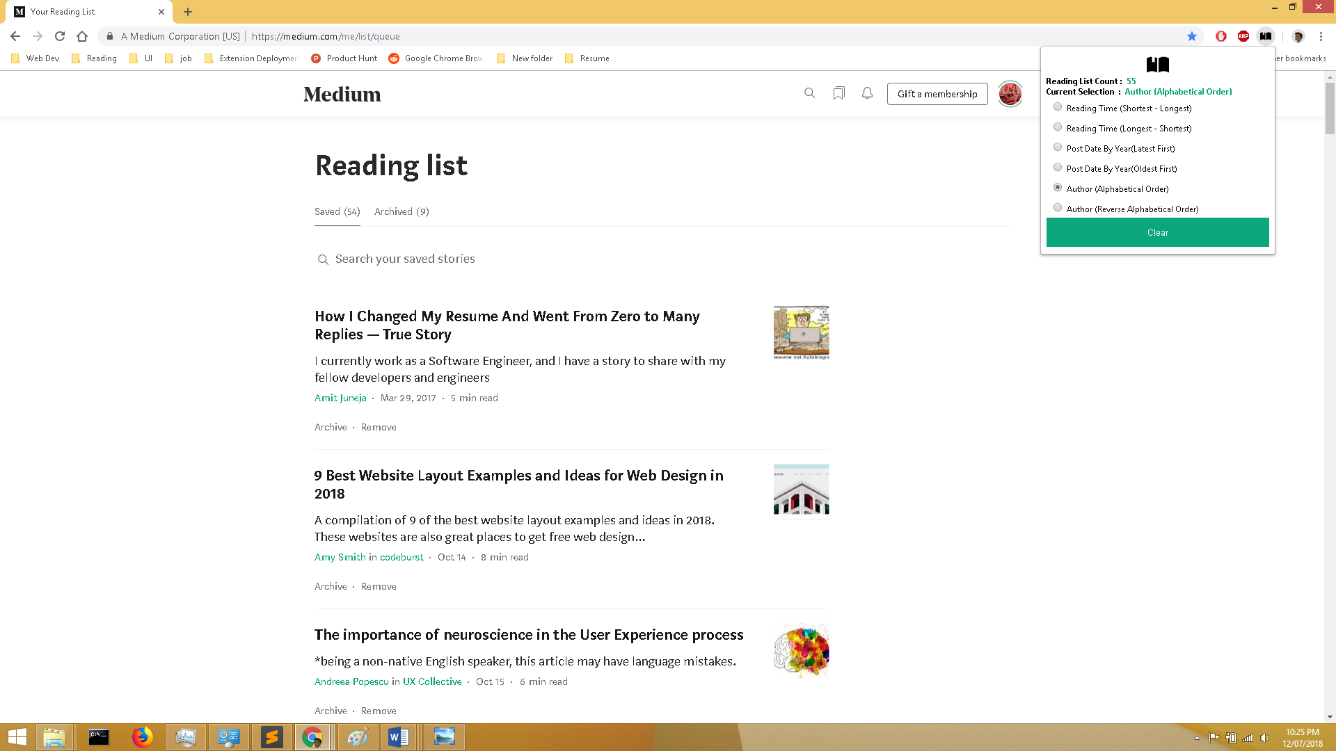 Medium Reading List Manager gallery image