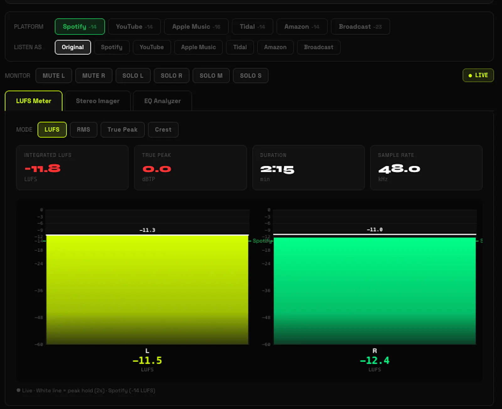LufsMaster screenshot 2