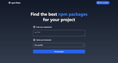 npm package finder gallery image