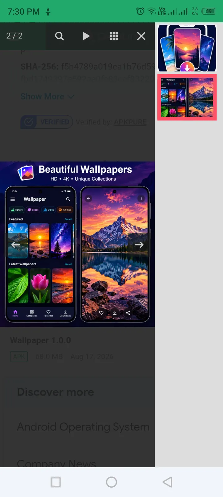 Wallpaper app gallery image