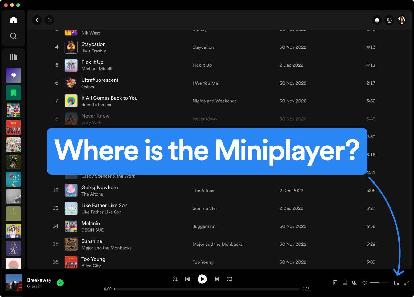 Spotify Miniplayer - Speel discreet muziek, podcasts en video's op desktop media 3