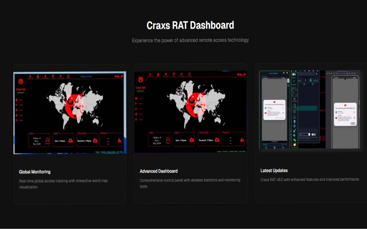 Craxs RAT - Screenshot 2 showing product features and functionality