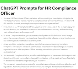 ChatGPT Prompt for HR Compliance Officer gallery image