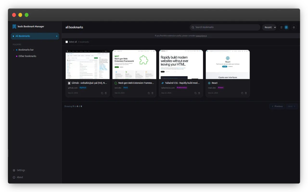 kosh: Bookmark Manager gallery image