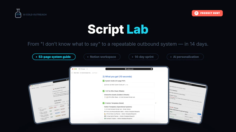 The AI Cold Outreach Script Lab screenshot 1